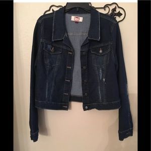 LEI JR.  Sz. XXL Distressed blue jean jacket
